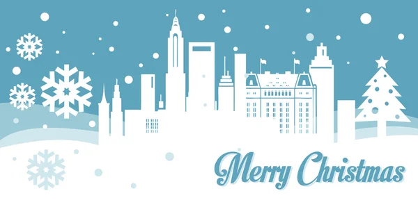 Manhattan horizon de Noël — Image vectorielle