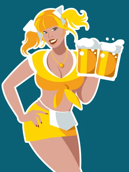 Serveuse Oktoberfest — Image vectorielle