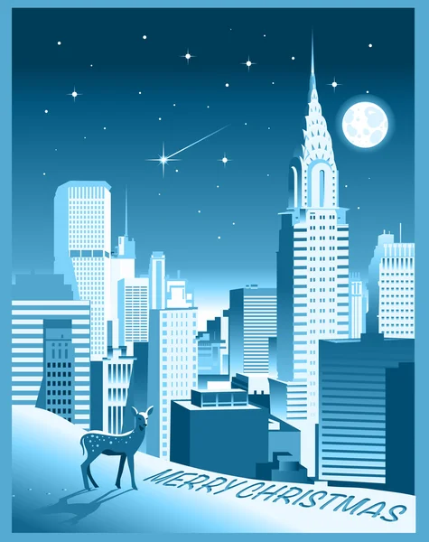 New york city weihnachtskarte — Stockvektor