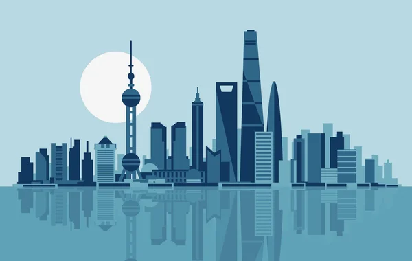 Shanghai China skyline — Stockvector