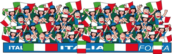 Italian soccer fans — Stock Vector