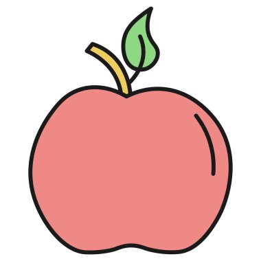 Ekolojik ikon elması. Beyaz arka planda izole edilmiş. Vektör illüstrasyonu.