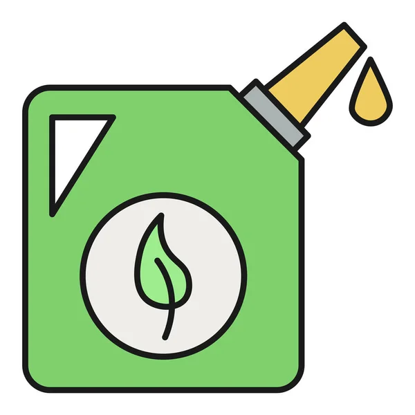 Icono Ecológico Combustible Ecológico Aislado Sobre Fondo Blanco Ilustración Vectorial — Vector de stock