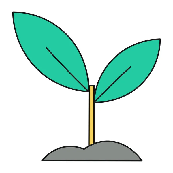 Huizenspruit Ecologische Iconen Met Planten Geïsoleerd Witte Achtergrond Vector Illustratie — Stockvector