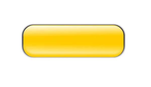 Beyaz arkaplanda yansımaları olan 3d sarı düğme grafikleri