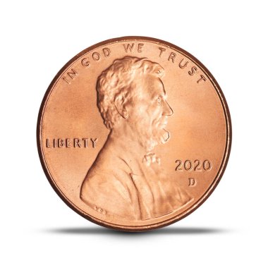 1 sent, 2020 Lincoln beyaz arka planda