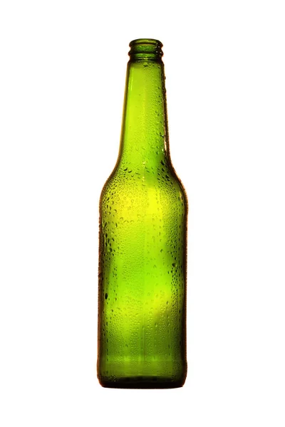 空绿色啤酒瓶 — 图库照片