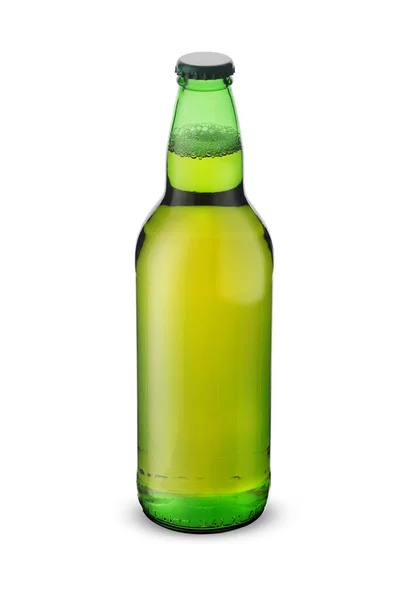 Garrafa Verde Com Cerveja — Fotografia de Stock