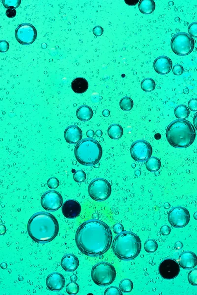 Burbujas Aceite Sobre Vidrio Fondo Color — Foto de Stock