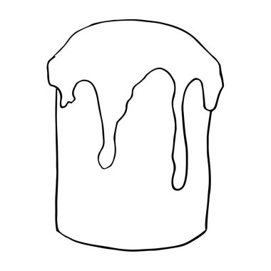 Paskalya pastası siyah beyaz Vektör Hattı sanatı. Catolic Paskalya sembolü. Davetiye, kartpostal, boyama kitabı için.