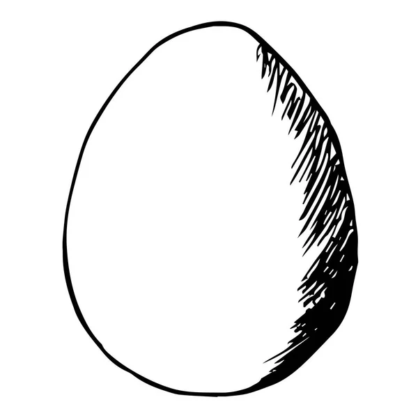 Blanc huevo de Pascua vector blanco y negro línea de arte. Símbolo católico de Pascua. Para invitación, postal, libro para colorear — Archivo Imágenes Vectoriales