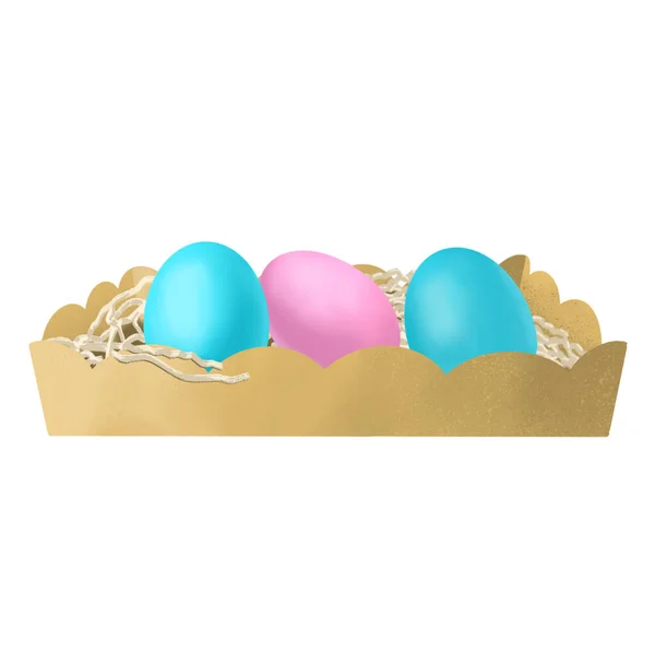 Easter Egg tray illustration. For invitation, direction table, card an over designe