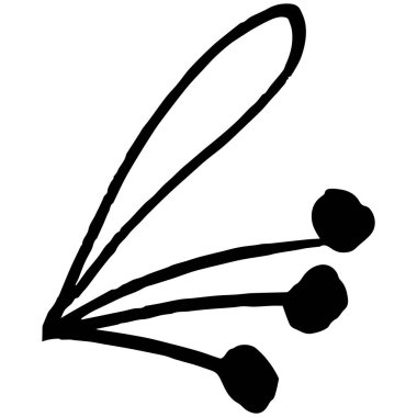 Küçük güzel Cherry Branch siyah beyaz çizgi çizer. Her amaçla harika bir tasarım. Tatil vektör çizimi. Vektör çizimi. Çizim stili. Doğa çizimi. Tatil konsepti. Çizgi