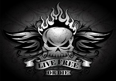 Canlı ücretsiz ya da öl - kafatası tasarımı