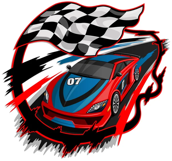 Speeding Racing Car Design — Stock Vector