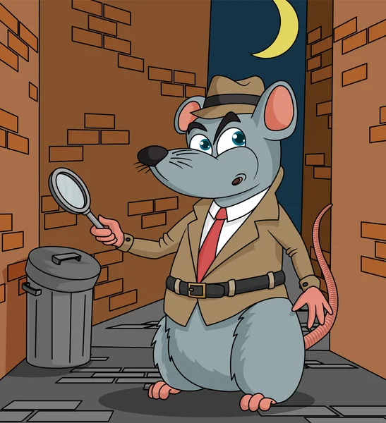 Detective Ratón / Rata — Vector de stock