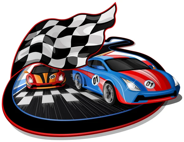 Speeding Racing Cars Design — Stock Vector