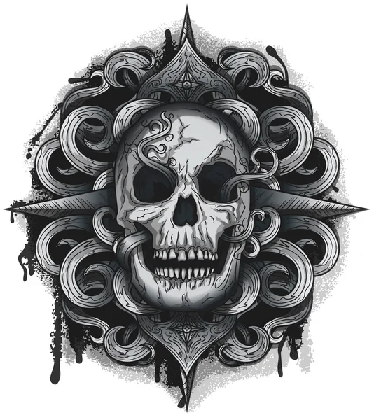 Calavera de aspecto malvado — Vector de stock