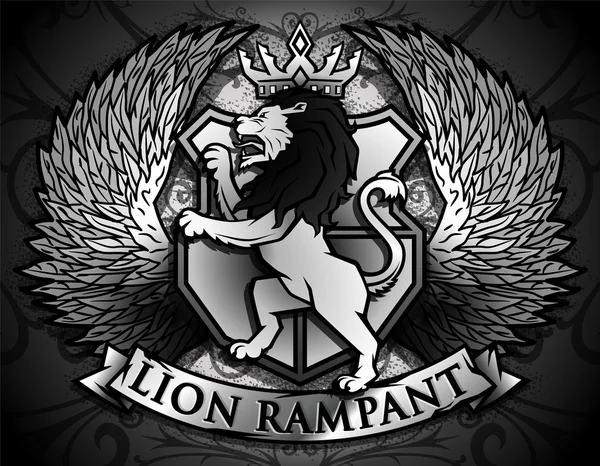 Emblema de Rampant de Leão — Vetor de Stock