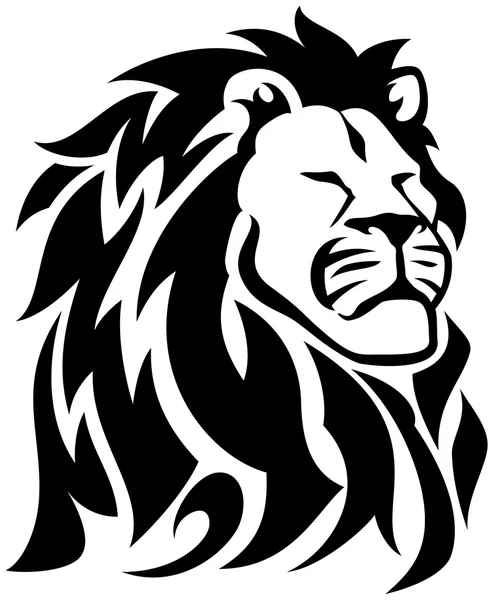 Περήφανοι λιοντάρι - ένα χρώμα - μαύρο — Διανυσματικό Αρχείο