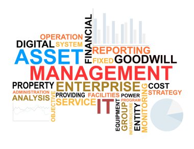Asset management words cloud clipart