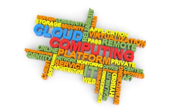 3D-cloud computing-wordcloud — Stockfoto