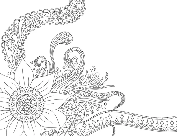 Primavera floral doodle artístico —  Vetores de Stock