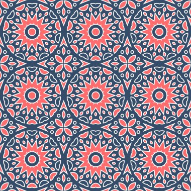 Kırmızı ve mavi klasik desen