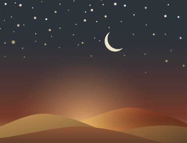 Hilal ile çöl akşam sahne 