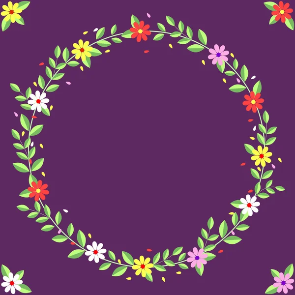 Spring floral wreath frame — Stock Photo, Image