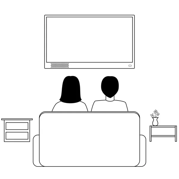 Cartoon couple watching TV Stock Vector Image by ©mrhighsky #107357756