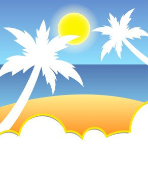 Yaz tropikal plaj afiş tasarım
