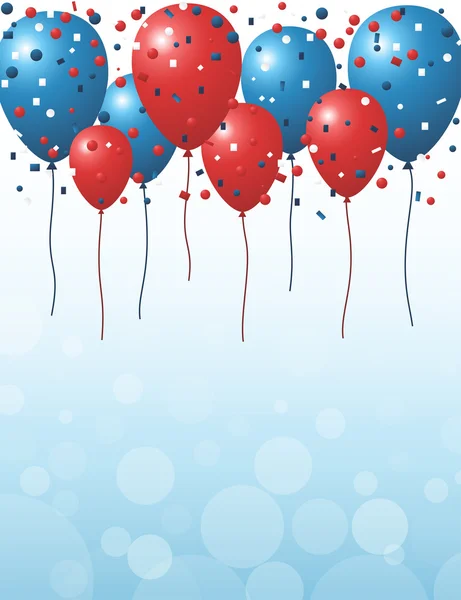 Fond ballons rouges et bleus — Image vectorielle