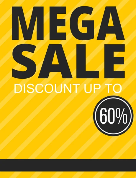 Mega Satılık sarı poster — Stok Vektör