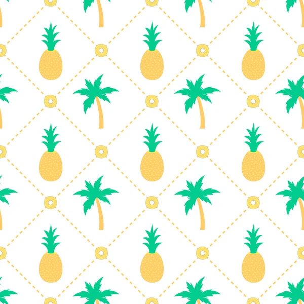 Ananas și palmieri model — Vector de stoc