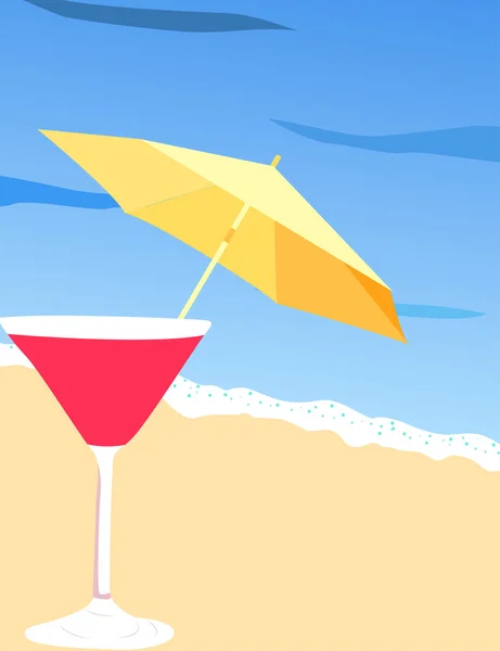 Bebida fresca de verano vacaciones de playa — Archivo Imágenes Vectoriales