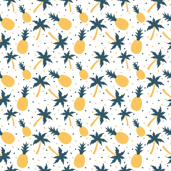 ananas ve palmiye ağaçları desen