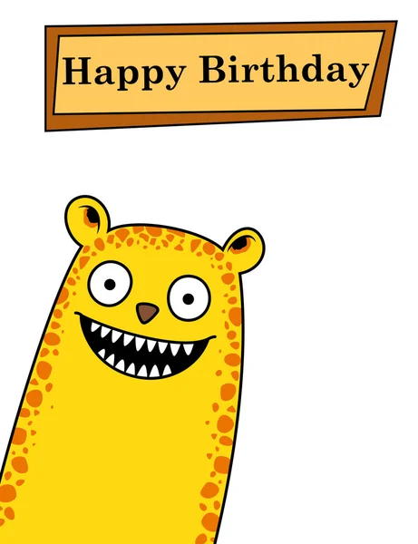 Schattige cartoon dierlijke verjaardagskaart — Stockvector
