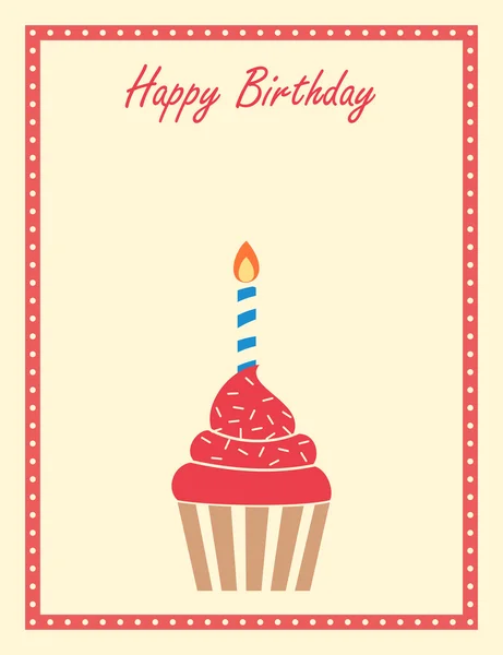 Вітальна листівка на день народження кексу — стоковий вектор
