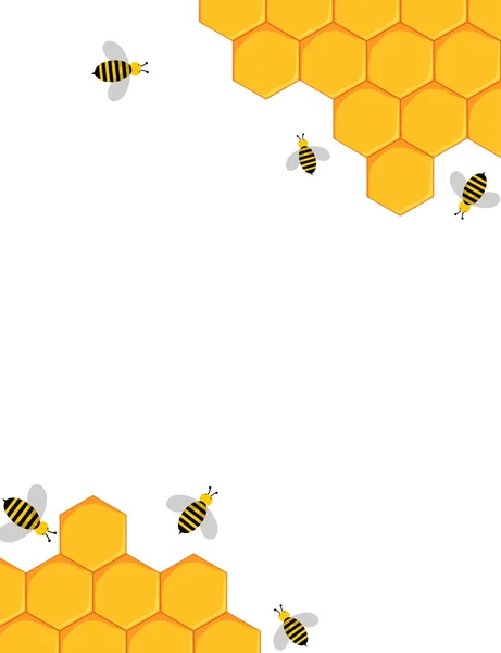 Bin och honeycomb bakgrund — Stock vektor