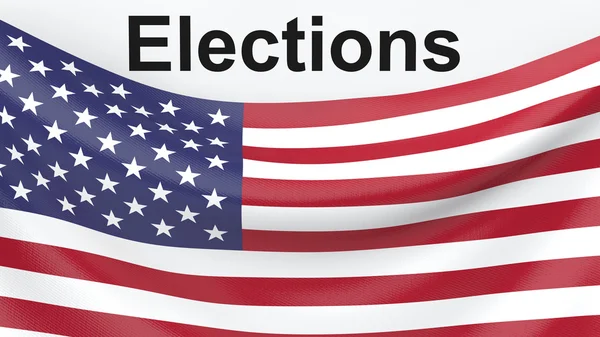 3d EUA bandeira e eleições de palavras — Fotografia de Stock