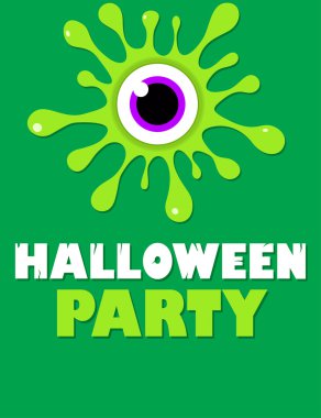 Yeşil sıçramak göz Cadılar Bayramı el ilanı