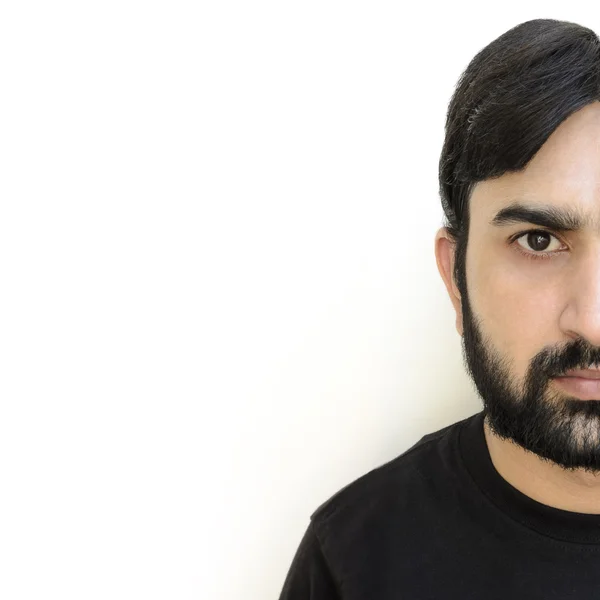 Half face portrait of a bearded man — Stock Photo, Image