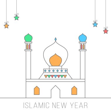 İslam yeni yıl kavramı kartı 