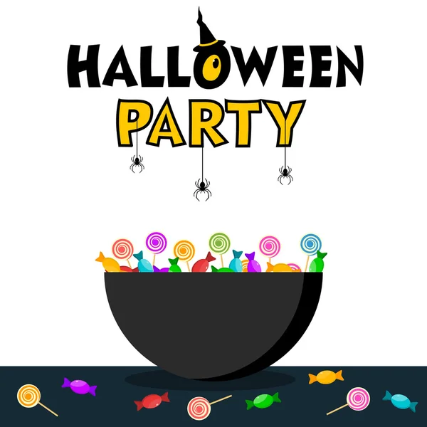 Volante de fiesta temática de dulces de Halloween — Vector de stock