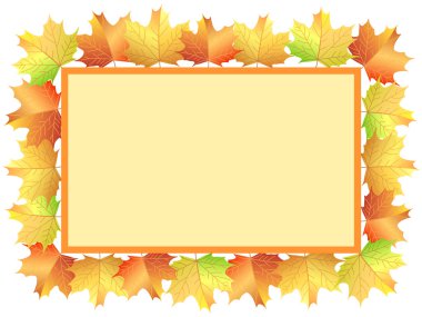 Sonbaharda akçaağaç yaprakları afiş