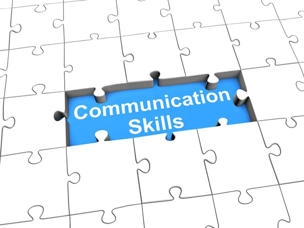 Competências de comunicação puzzle — Fotografia de Stock