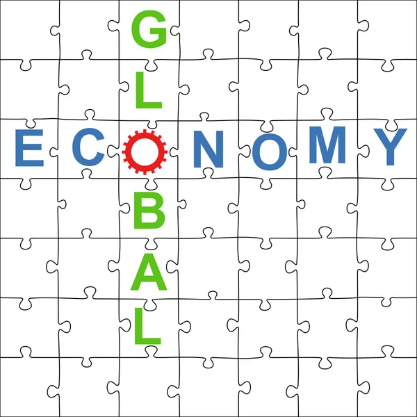 Quebra-cabeça economia global — Vetor de Stock