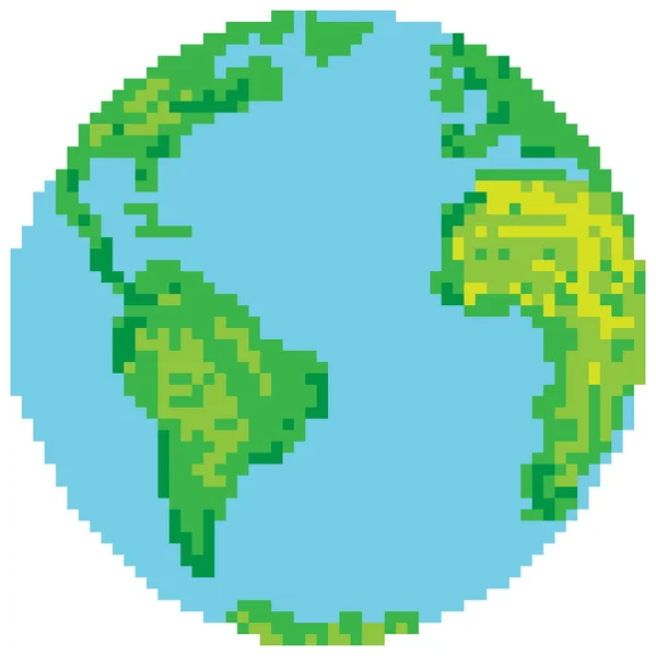 Pixel style earth — Stock Vector