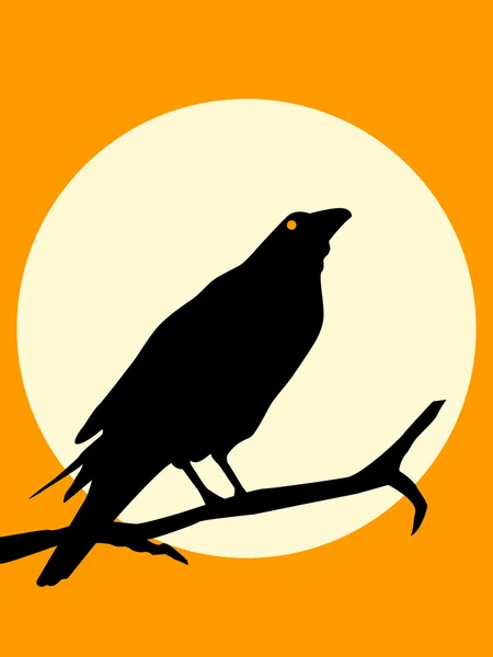 Halloween Crow silueta — Stockový vektor